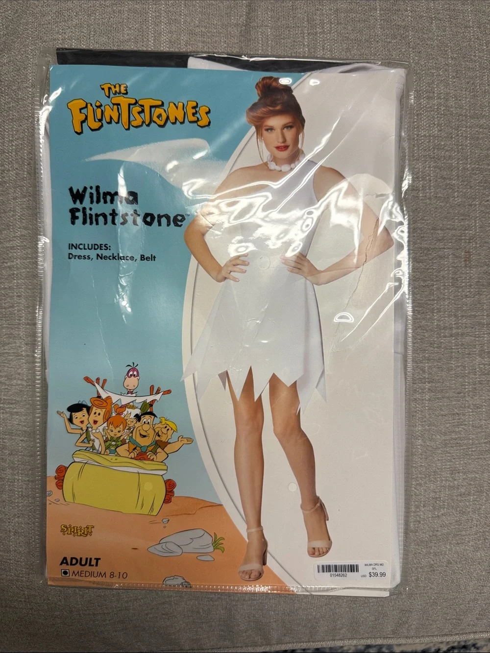 NWT Wilma Flintstone Adult Costume - White siE medium (8-10)
